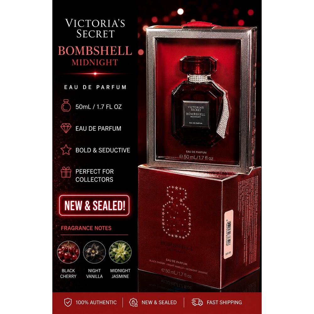 Victoria’s Secret Bombshell Midnight Eau De Parfum 1.7oz 50mL New Sealed
